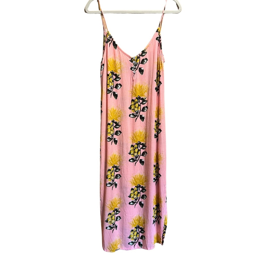 Alohiwai Pink ohia Lehua Dress with slits